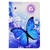 For iPad mini 5 / 4 / 3 / 2 / 1 Electric Pressed TPU Smart Leather Tablet Case(Blue Butterfly)