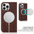 For iPhone 14 Pro Wireless Charging Magsafe Leather Phone Case(Dark Brown)