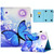 For 10 inch Tablet Electric Pressed TPU Leather Tablet Case(Blue Butterfly)