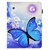 For 10 inch Tablet Electric Pressed TPU Leather Tablet Case(Blue Butterfly)