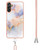 For Samsung Galaxy A14 5G Electroplating IMD TPU Phone Case with Lanyard(White Marble) For Samsung Galaxy A14 5G Electroplating IMD TPU Phone Case with Lanyard(White Marble)