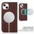 For iPhone 14 Wireless Charging Magsafe Leather Phone Case(Dark Brown)