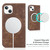 For iPhone 14 Plus Wireless Charging Magsafe Leather Phone Case(Brown)