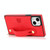 For iPhone 14 Crossbody Wrist Strap Card Holder Phone Case(Red)