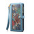 For iPhone 13 Pro ESEBLE Star Series Lanyard Zipper Wallet RFID Leather Case(Blue)