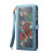 For iPhone 13 ESEBLE Star Series Lanyard Zipper Wallet RFID Leather Case(Blue)