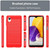 For Samsung Galaxy A22e Brushed Texture Carbon Fiber TPU Phone Case(Red)