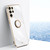 For Samsung Galaxy S23 Ultra 5G XINLI Straight Edge 6D Electroplate TPU Phone Case with Ring Holder(White)