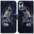 For OPPO A17 Coloured Drawing Flip Leather Phone Case(Lion)