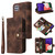 For Samsung Galaxy A22 5G Multifunctional Card Slot Zipper Wallet Leather Phone Case(Brown)