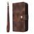 For Samsung Galaxy A22 5G Multifunctional Card Slot Zipper Wallet Leather Phone Case(Brown)