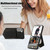 For Samsung Galaxy S21 FE 5G Rhombic Texture RFID Phone Case with Lanyard & Mirror(Black)