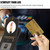 For Samsung Galaxy S21 FE 5G Rhombic Texture RFID Phone Case with Lanyard & Mirror(Black)