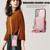 For Samsung Galaxy S20 Rhombic Texture RFID Phone Case with Lanyard & Mirror(Rose Gold)