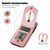 For iPhone 14 Rhombic Texture RFID Phone Case with Lanyard & Mirror(Rose Gold)