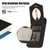 For iPhone 14 Plus Rhombic Texture RFID Phone Case with Lanyard & Mirror(Black)