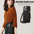 For iPhone 13 Rhombic Texture RFID Phone Case with Lanyard & Mirror(Black)