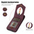For iPhone 14 Pro Rhombic Texture RFID Phone Case with Lanyard & Mirror(Wine Red)