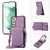 For Samsung Galaxy S21 5G Rhombic Texture RFID Phone Case with Lanyard & Mirror(Purple)