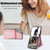 For Samsung Galaxy S21+ 5G Rhombic Texture RFID Phone Case with Lanyard & Mirror(Rose Gold)