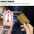 For iPhone 14 Pro Max Rhombic Texture RFID Phone Case with Lanyard & Mirror(Rose Gold)