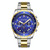 OCHSTIN 7019C Multifunctional Quartz Waterproof Luminous Steel Strap Men Watch(Blue+Gold)