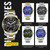 OCHSTIN 7019C Multifunctional Quartz Waterproof Luminous Steel Strap Men Watch(Blue+Gold)