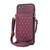 For iPhone SE 2022 / SE 2020 / 8 / 7 Rhombic Texture RFID Phone Case with Lanyard & Mirror(Wine Red)