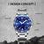 OCHSTIN 7002B Multifunctional Quartz Waterproof Luminous Steel Strap Men Watch(Silver+Green)