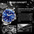 OCHSTIN 7002B Multifunctional Quartz Waterproof Luminous Steel Strap Men Watch(Silver+Green)