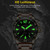 OCHSTIN 7002B Multifunctional Quartz Waterproof Luminous Steel Strap Men Watch(Silver+Green)