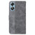 For OPPO A17 Geometric Embossed Flip Leather Phone Case(Grey)