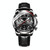 OCHSTIN 6123C Multifunctional Quartz Waterproof Luminous Men Leather Watch(Black 02)