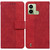 For Tecno Pop 6 Fingerprint Geometric Embossed Flip Leather Phone Case(Red)