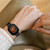 For Fitbit Versa 3 / Sense Universal Resin Watch Band(Black Pink Flower)