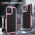 For iPhone 13 PC + TPU Shockproof Protective Phone Case(Pink+Black)