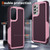 For Samsung Galaxy A32 4G PC + TPU Shockproof Protective Phone Case(Pink+Dark Red)
