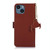 For iPhone 14 Genuine Leather Magnetic RFID Leather Phone Case(Coffee)