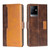 For vivo T2x 5G/Y73t/iQOO Z6x Contrast Color Side Buckle Leather Phone Case(Dark Brown+Gold)