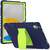 For iPad 10th Gen 10.9 2022 3-Layer Protection Screen Frame + PC + Silicone Tablet Case(Navy Blue+Lime)