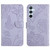 For Samsung Galaxy A54 5G HT03 Skin Feel Butterfly Embossed Flip Leather Phone Case(Purple)