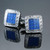 Men Shirt Cufflinks Blue Series Enamel Crystal Vintage Pattern Cufflinks, Color: 18 Men Shirt Cufflinks Blue Series Enamel Crystal Vintage Pattern Cufflinks, Color: 18