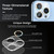 For iPhone 14 / 14 Plus 50pcs Tempered Glass Glitter CD Texture Back Camera Film(Blue)