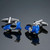 Men Shirt Cufflinks Blue Series Enamel Crystal Vintage Pattern Cufflinks, Color: 7 Men Shirt Cufflinks Blue Series Enamel Crystal Vintage Pattern Cufflinks, Color: 7