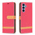 For Samsung Galaxy A54 5G Color Block Denim Texture Leather Phone Case(Red)