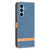 For Samsung Galaxy A54 5G Color Block Denim Texture Leather Phone Case(Dark Blue)