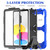 For iPad 10th Gen 10.9 2022 Rugged Silicone Hard PC Tablet Case with Holder(Blue)