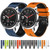 For Amazfit GTR 4 22mm Perforated Two-Color Silicone Watch Band(Black+Blue)