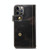 For iPhone 14 Pro Max Denior Oil Wax Cowhide DK Magnetic Button Leather Phone Case(Black)