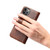 For iPhone 14 Pro Denior Oil Wax Cowhide DK Magnetic Button Leather Phone Case(Brown)